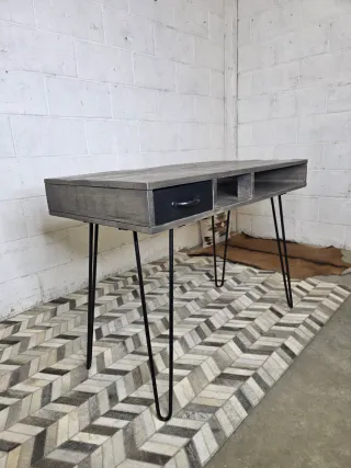 Escritorio madera maciza gris diseño