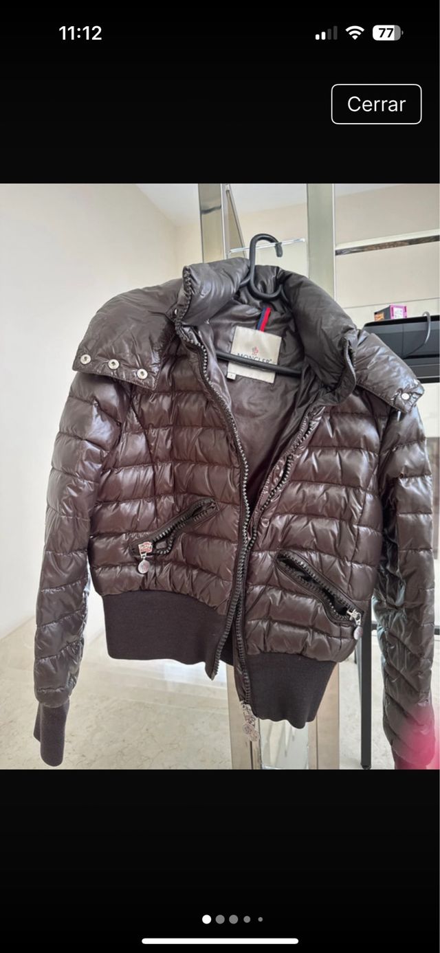 Abrigo Moncler Marrón T36 original