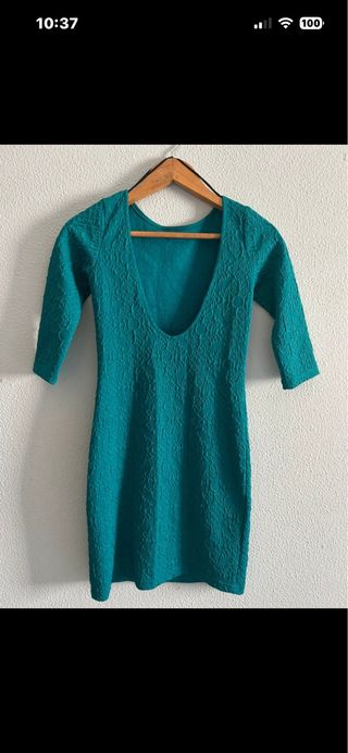 Vestido elegante verde azulado talla S