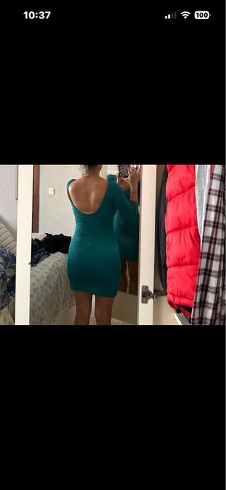 Vestido elegante verde azulado talla S