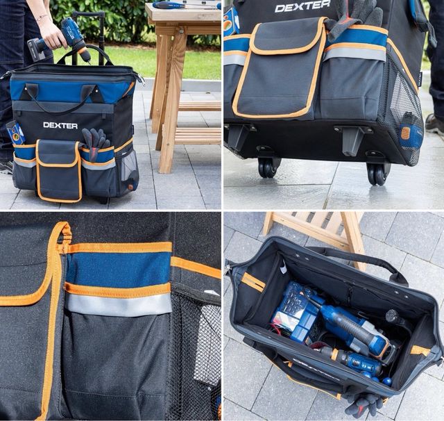 Bolsa herramientas con ruedas 45L 27 bolsillos