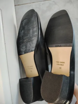 Scarpe Soldini in vero cuoio nere