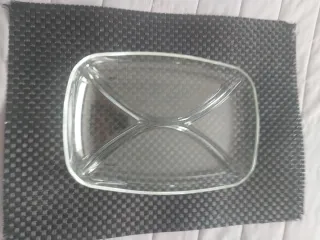 Vassoio antipasti in vetro diviso