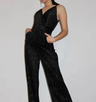 Mono fiesta rayas plateadas