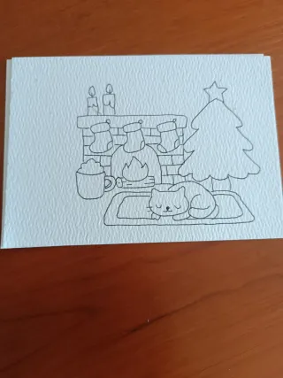 Lote 4 Postales para Pintar Acuarela