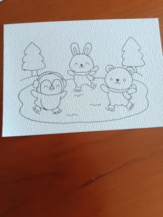 Lote 4 Postales para Pintar Acuarela