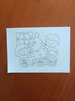 Lote 4 Postales para Pintar Acuarela