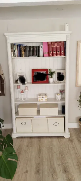 Librería blanca de madera
