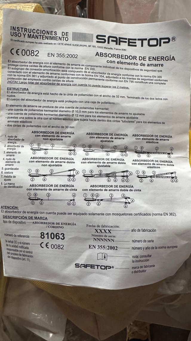 Absorbedor de energía con eslinga