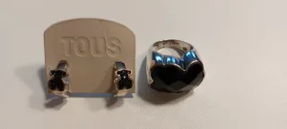 Conjunto Tous Oso Negro y Plata