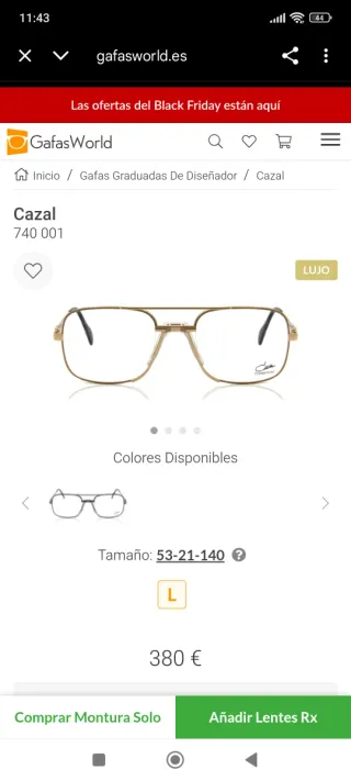 Montura Gafas Cazal 470 Marrón/Dorado TITANIO.