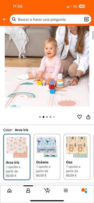 Alfombra bebe acolchada plegable