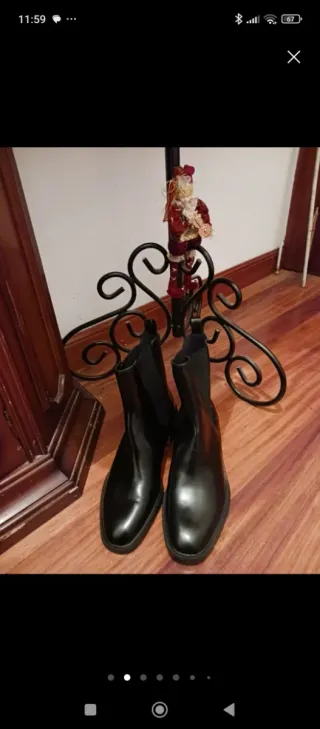 Botas Zara Piel Negras Talla 39