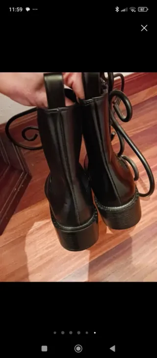 Botas Zara Piel Negras Talla 39