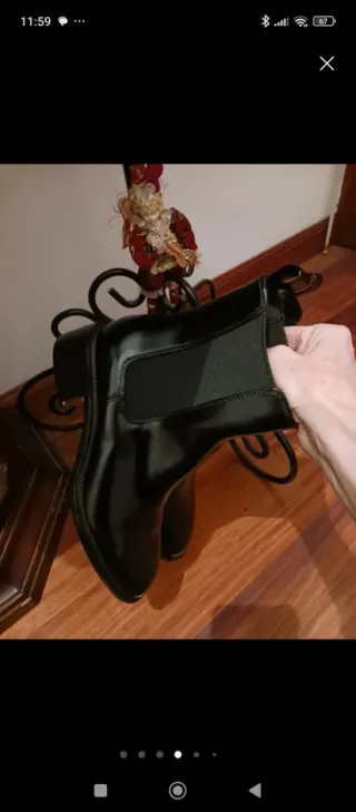 Botas Zara Piel Negras Talla 39