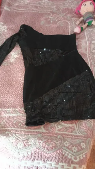Vestido fiesta lentejuelas negro