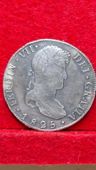 8 Reales Fernando VII 1825 Plata