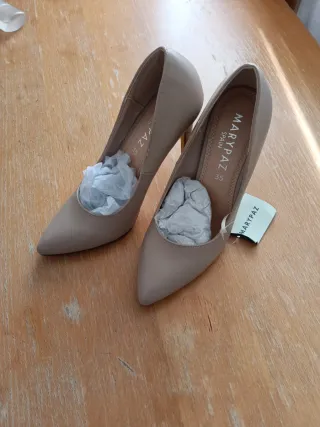 Zapatos tacón Marypaz beige talla 35