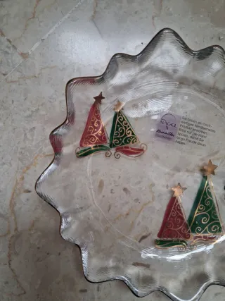 Piattino Natale Vetro Decorato NAGEL