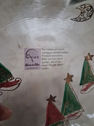 Piattino Natale Vetro Decorato NAGEL