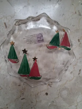 Piattino Natale Vetro Decorato NAGEL