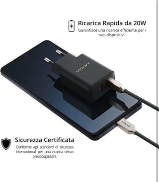 Caricabatterie Groovy 20W USB-A + USB-C