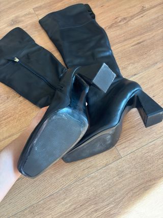 Botas Zara Tacón Piel Talla 40 XL