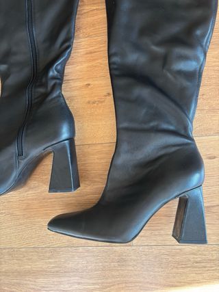 Botas Zara Tacón Piel Talla 40 XL