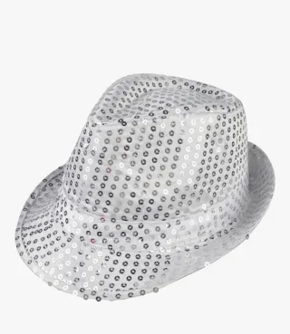 Gorro plateado con lentejuelas