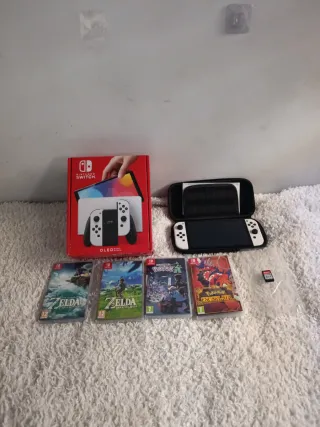 Nintendo Switch OLED + 5 Mejores juegos Switch