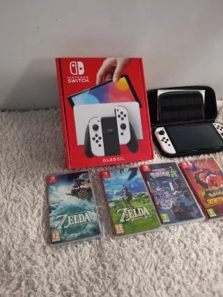 Nintendo Switch OLED + 5 Mejores juegos Switch