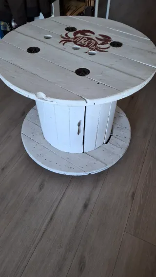 Mesa Bobina Madera Blanca