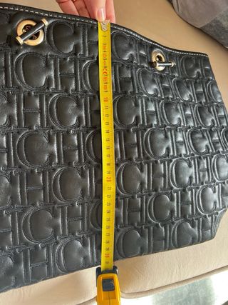 Bolso Tote Carolina Herrera Negro Cuero