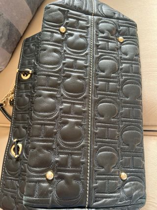 Bolso Tote Carolina Herrera Negro Cuero