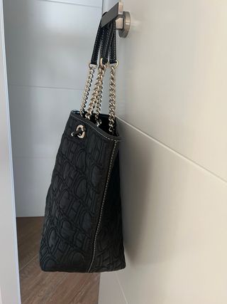 Bolso Tote Carolina Herrera Negro Cuero