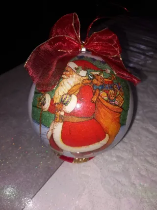 Palla di Natale Decoupage Babbo Natale