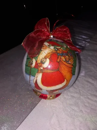 Palla di Natale Decoupage Babbo Natale