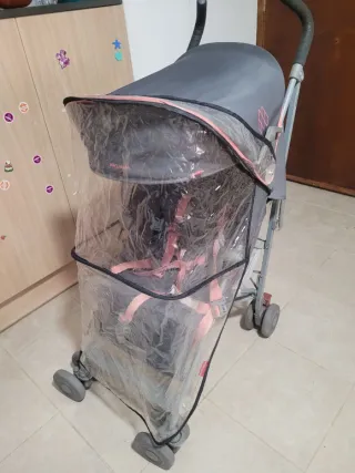 Carrito de paseo Maclaren gris y rosa
