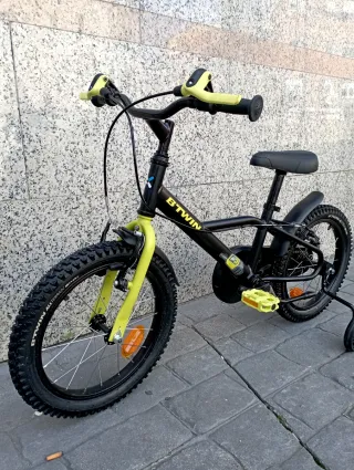 Bicicleta Infantil Btwin Negra y Amarilla