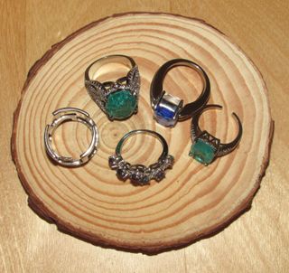 Lote colección 5 anillos sortijas
