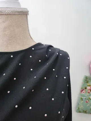 Top Negro Drapeado Talla S