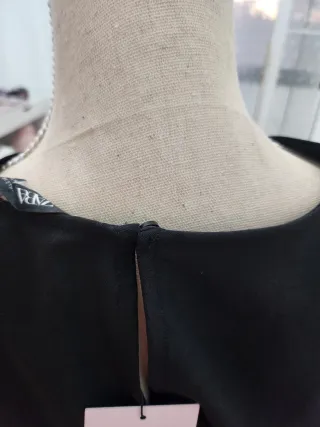 Top Negro Drapeado Talla S