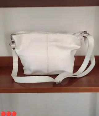 Borsa Artigianale Vera Pelle Bianca
