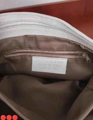 Borsa Artigianale Vera Pelle Bianca