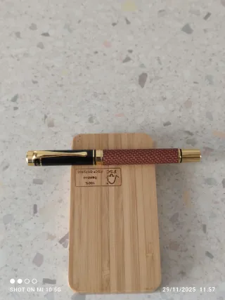 Penna stilografica elegante con finiture dorate