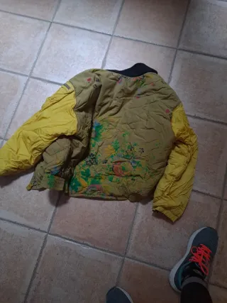 Plumas mujer marrón y amarillo vintage