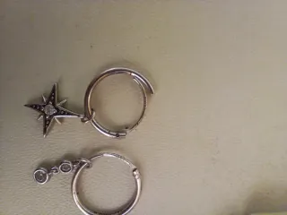 Pendientes Aro Estrella y Circonitas Plata