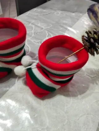 Addobbi Natale Calzini Rossi Verdi Bianchi