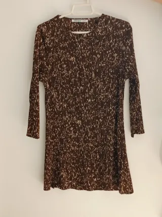 Adolfo Dominguez Vestido Marrón Estampado