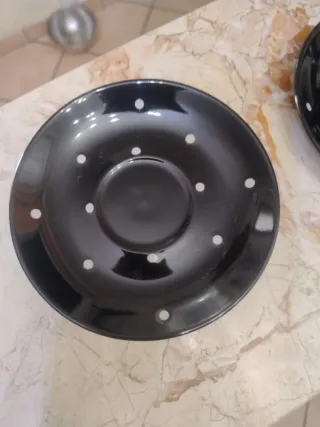 Set 2 tazze con piattini pois